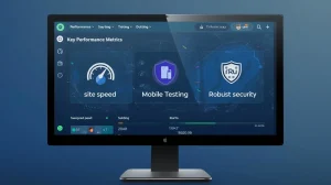 computer screen showing technical website metrics