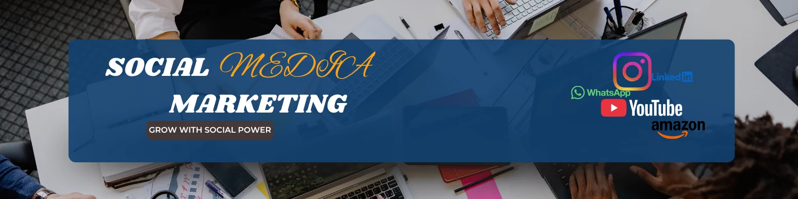 Social media marketing website banner