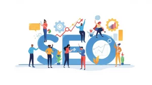 illustration of people working on SEO