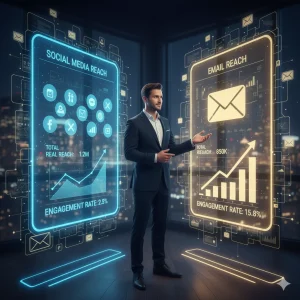 Email marketing engagement higher than social media.