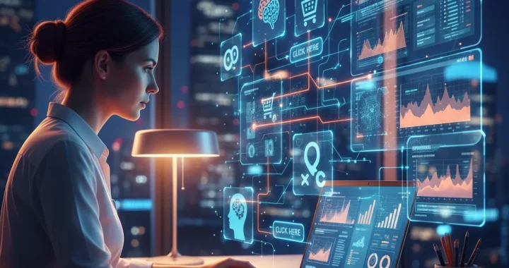 Affiliate marketer studying consumer psychology online.