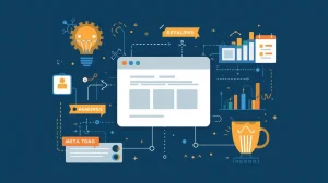 illustration of a website structure and data