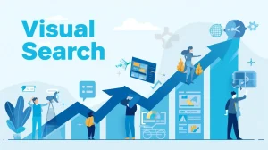 Illustration showing a visual search growth chart