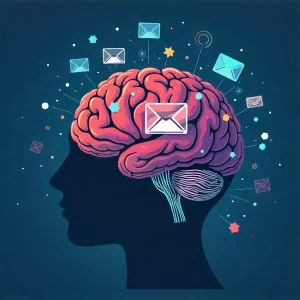 Psychology of email subject lines concept illustration.