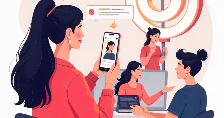 People sitting together while using social media on their phones