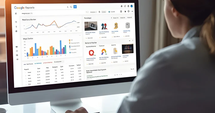 “Marketer analyzing Google Ads dashboard 2025